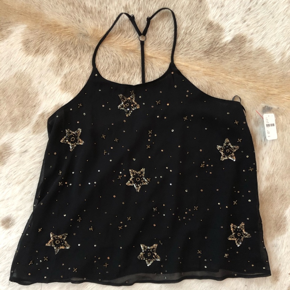 NWT Free People Halter, T Strap Beaded Star Cami